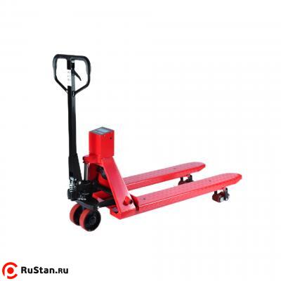 Тележка гидравлическая с весами на пальчиковых батарейках 2500 кг 1150 мм полиуретановые колеса TOR CBY-CW2-AA  фото №1