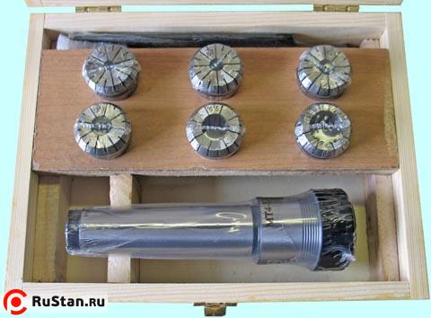 Патрон Цанговый с хв-ком КМ4  (М16х2,0) с набором цанг ER32 из  6шт (6.8.10.12.16.20мм) "CNIC" фото №1