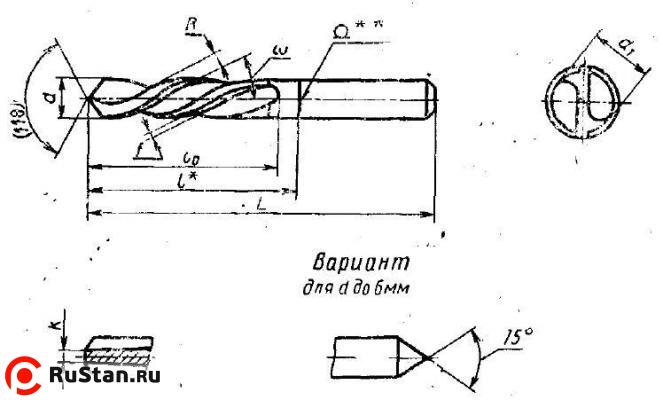 Сверло d 7,5 ц/х Р6М5К5 левое фото №1 Сверло d 7,5 ц/х Р6М5К5 левое фото №1