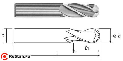 Фреза Концевая радиусная d10х22х70 ц/х ВК8 Z=4 R-5,0 фото №1 Фреза Концевая радиусная d10х22х70 ц/х ВК8 Z=4 R-5,0 фото №1