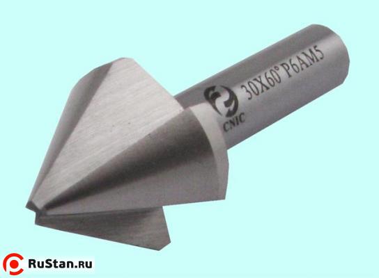 Фреза угловая - зенковка d 6,0х 7.0х 45 конус 60° dхв=5мм Р6АМ5 ц/х Z=3 DIN334 "CNIC" фото №1 Фреза угловая - зенковка d 6,0х 7.0х 45 конус 60° dхв=5мм Р6АМ5 ц/х Z=3 DIN334 "CNIC" фото №1