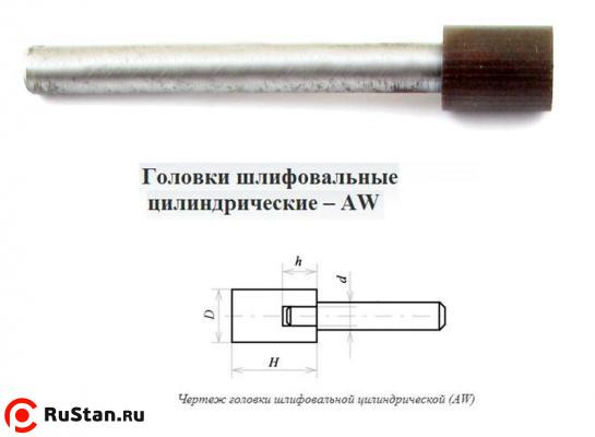 Головка алмазная цилиндрическая d16,0х 8х16х80мм AW(ГЦ) SSD-2(АС4) 125/100 100% В2-01 с хвостовиком "CNIC" фото №1