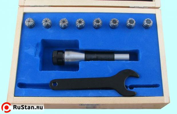 Патрон Цанговый с хв-ком R8 (7/16"- 20UNF) с набором цанг ER16 из 8шт (3-10мм) "CNIC" фото №1 Патрон Цанговый с хв-ком R8 (7/16"- 20UNF) с набором цанг ER16 из 8шт (3-10мм) "CNIC" фото №1