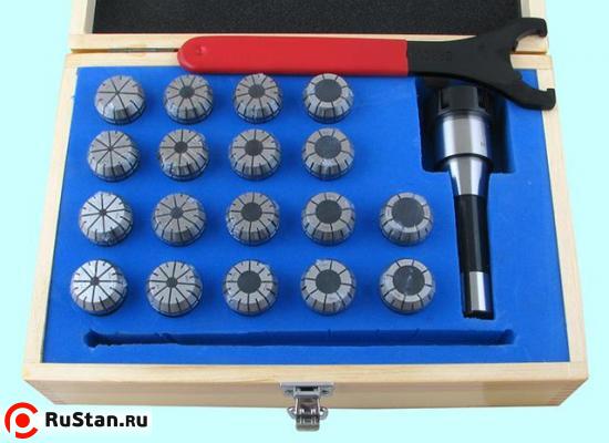 Патрон Цанговый с хв-ком R8 (7/16"- 20UNF) с набором цанг ER32 из 18шт (3-20мм) "CNIC" фото №1 Патрон Цанговый с хв-ком R8 (7/16"- 20UNF) с набором цанг ER32 из 18шт (3-20мм) "CNIC" фото №1