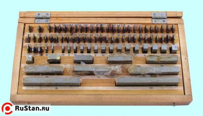 Наборы концевых мер длины № 1, кл.точн.3 (83 меры от 0,5 до 100мм) (КАЛИБР) г.в. 1988 фото №1