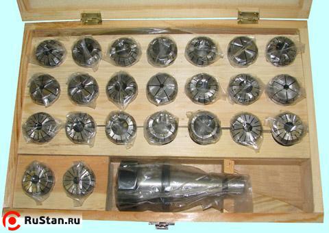 Патрон Цанговый с хв-ком 7:24-40 ГОСТ 25827 исп.1 М16х2.0 с набором цанг ER40 из 23шт (4-26мм) "CNIC" фото №1