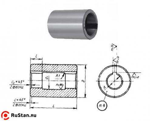 Втулка поддерживающая d22, D42, L100мм к оправкам для горизонтально-фрезерных станков ГОСТ15072-75 "CNIC" фото №1 Втулка поддерживающая d22, D42, L100мм к оправкам для горизонтально-фрезерных станков ГОСТ15072-75 "CNIC" фото №1