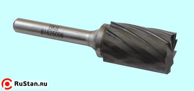 Борфреза тв.спл. цилиндр. d16х25х6х65 спиральная крупная насечка (В16 25С06) с заточ.торцем "CNIC" фото №1