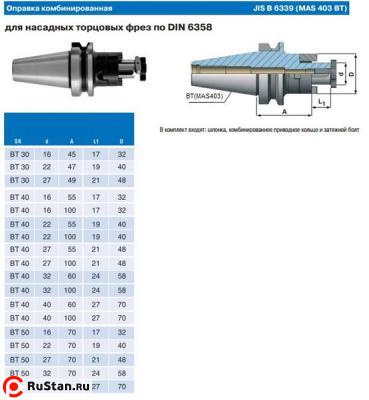 Оправка с хв-ком 7:24 - ВТ30 (MAS403), d-16х 50 комбинир. для нас. цил. и торц. фрез с прод-ой и попер-ой шпонкой "CNIC" фото №1