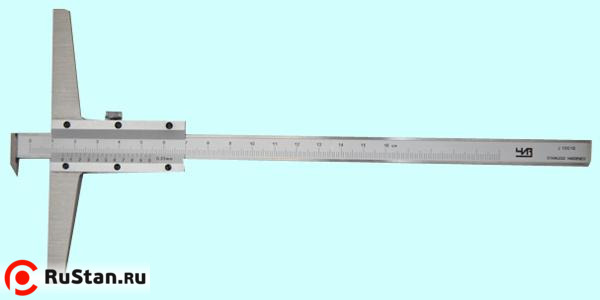 Штангенглубиномер 0- 300мм ШГ-300, цена деления 0.05 с зацепом  (Калиброн) фото №1