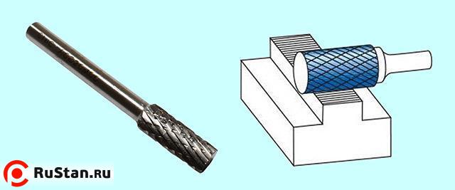 Борфреза цилиндрическая  d 8х20х6х65 Р6М5 Х-образн. насечка "CNIC" (А08 20М06) фото №1