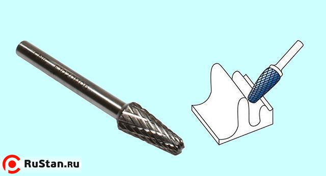 Борфреза гипербол. со сфер. торц. d10х20х6х65 R2,5 Р6М5 Х-образн. насечка "CNIC" (F10 20М06) фото №1 Борфреза гипербол. со сфер. торц. d10х20х6х65 R2,5 Р6М5 Х-образн. насечка "CNIC" (F10 20М06) фото №1