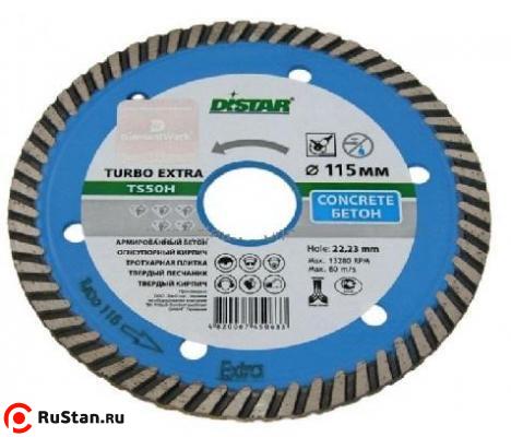 Диск отрезной алмазный Для сухой резки 1A1R 115х2,2х8х22,23  Turbo 
Extra с непрерыв.реж.кромкой
 фото №1