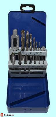 Набор резьбонарезной из 7 метчиков М3-М12 9ХС +вороток и 7 сверл d2.5-d10.3 в металлическом футляре (15 поз.) SM015-1 "CNiC" фото №1 Набор резьбонарезной из 7 метчиков М3-М12 9ХС +вороток и 7 сверл d2.5-d10.3 в металлическом футляре (15 поз.) SM015-1 "CNiC" фото №1