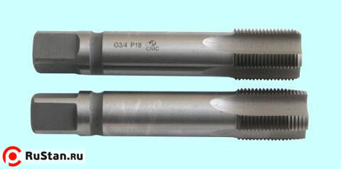 Метчик G 1 1/2" Р18 трубный цилиндрический, м/р. комплект из 2-х шт. (11 ниток/дюйм) ГОСТ 3266"CNIC" фото №1