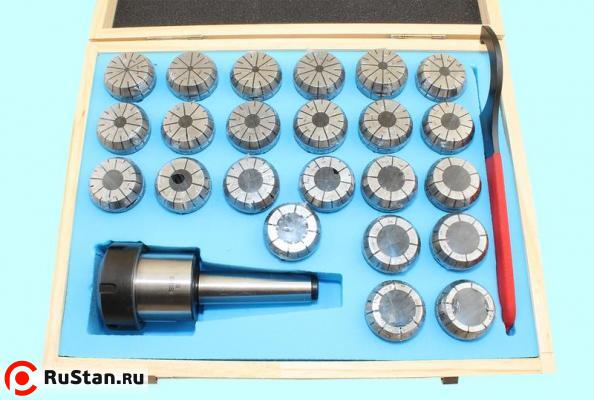 Патрон Цанговый с хвостовиком КМ3  (М12х1.75) с набором цанг ER40 из 23шт (4-26мм) "CNIC" фото №1