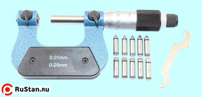 Микрометр Резьбовой со вставками МВМ- 25, 0-25 мм (5 пар вставок) "TLX" фото №1 Микрометр Резьбовой со вставками МВМ- 25, 0-25 мм (5 пар вставок) "TLX" фото №1