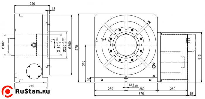 Размеры стола CNC-500R фото №2 Размеры стола CNC-500R фото №2