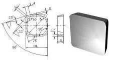 Пластина SPKN  - 1203  EDR  Р40 квадратная (03371) гладкая без отверстия с зачистными фасками