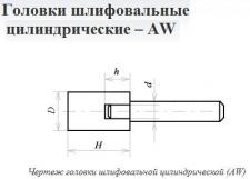 Головка абразивная 50х50х8 AW(ГЦ) 25А F60(25Н) O(СТ1) с хвостовиком 