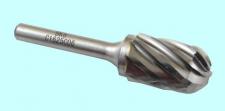 Борфреза тв.спл. сфероцилиндр. d10х20х6х65 R5 спиральная крупная насечка (C10 20С06) 