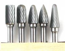 Набор борфрез тв. сплав. из  5шт. D10х(20-25)х6мм спиральная насечка (CSM05-8005S) 